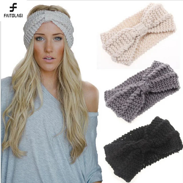 Women Knitted Headband Earmuffs Ear Warmers Scrunchy Twist Hair Band