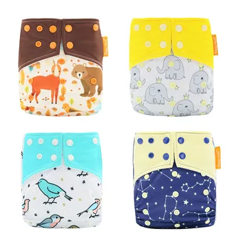 

U type Washable 1pc Cloth Diaper with 1pc Microfiber Insert Reusable Baby Cloth Nappy for Unisex