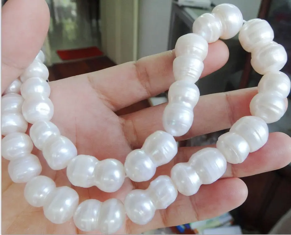 

MASSIVE 18"22x13MM NATURAL SOUTH SEA GENUINE WHITE PEARL NECKLACE 925silver