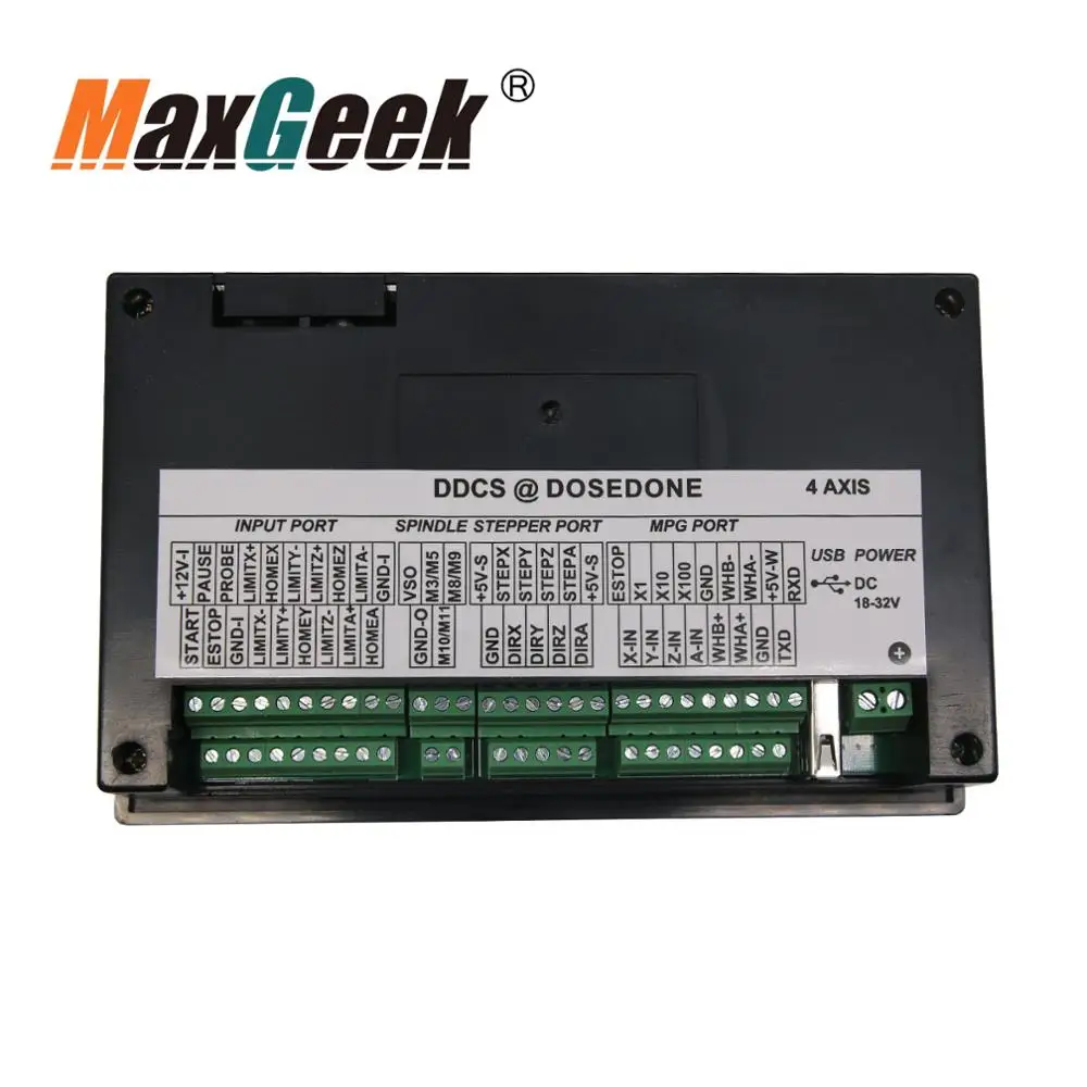 Maxgeek CNC 4 осевой контроллер движения 500 кГц Драйвер шагового двигателя DDCSV1.1 +