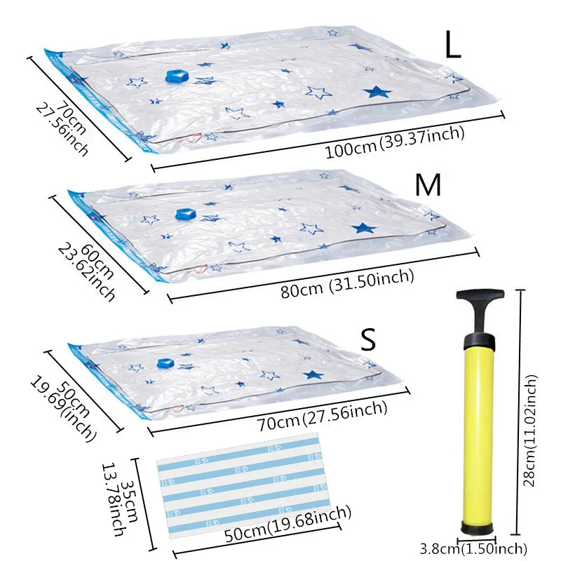 11 قطعة/المجموعة سميكة فراغ حقيبة التخزين حقيبة مضغوطة بتفريغ الهواء مع مضخة يدوية قابلة لإعادة الاستخدام بطانية الملابس تخزين اللحاف مقسم ح...