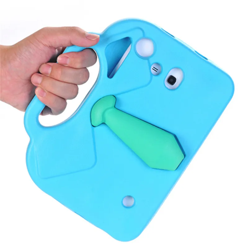 

necktie stand eva case for samsung Tab3 T210 T2105 P3200 P3210 T211 Tab4 T230 T217 T110 7inch case kids safe protect cover skin