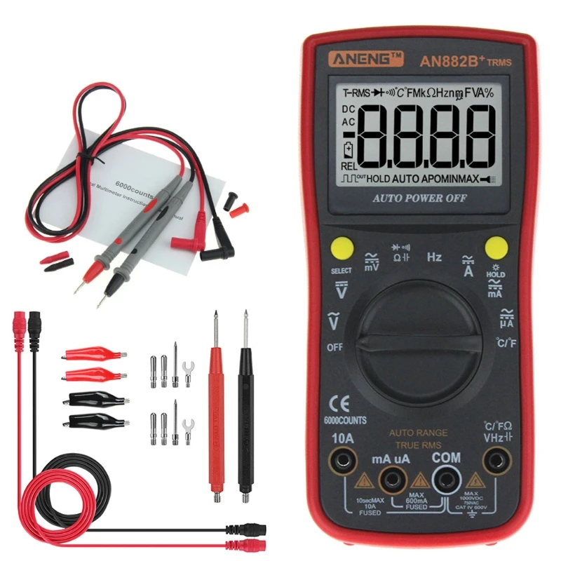 Digital Multimeter AN882B+ TURE RMS Auto NCV AC DC Auto LCR Volt Meter Tester Temprature