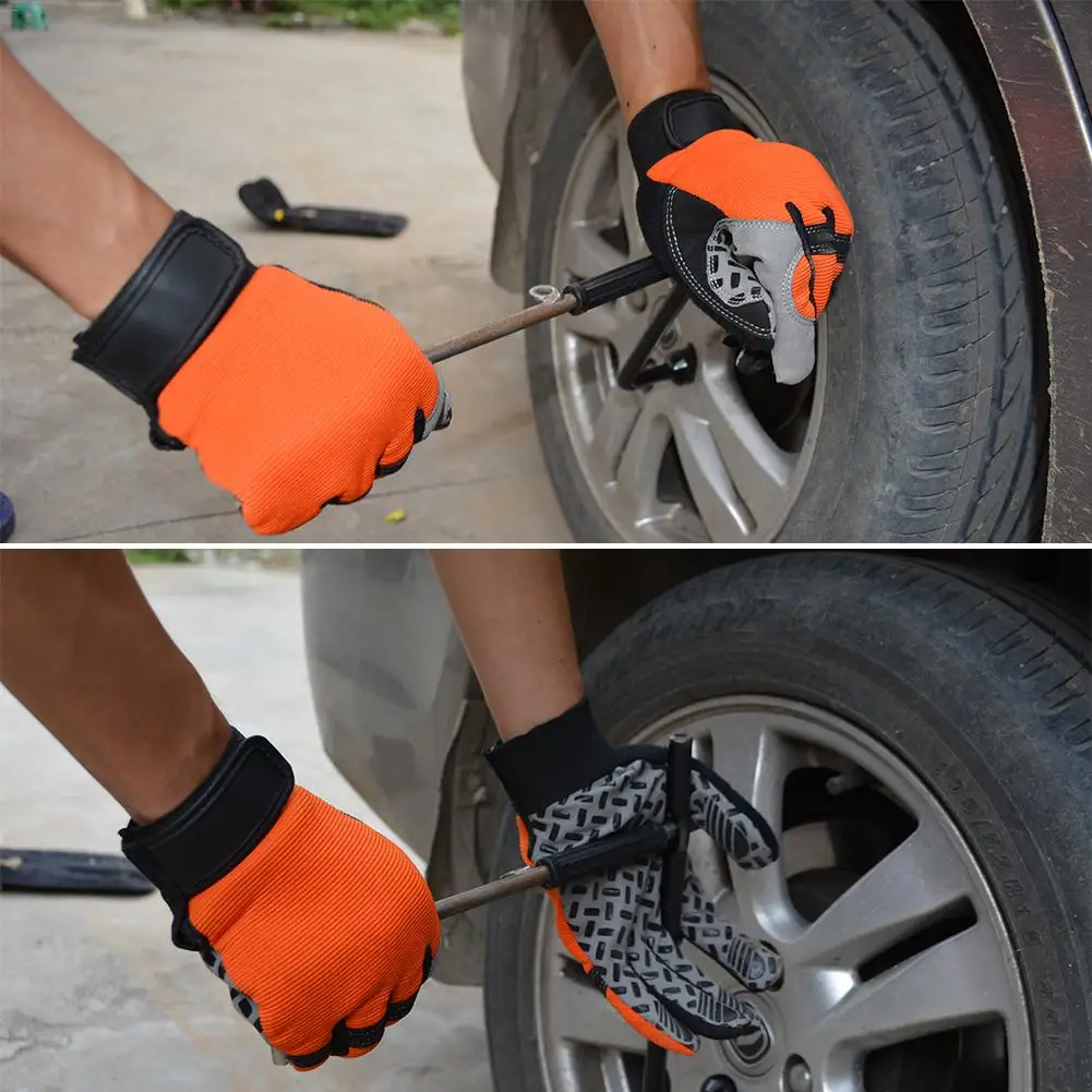 1 Pair Packs Non-slip Microfiber Mechanical Protection Work Maintenance Car Gloves 2019