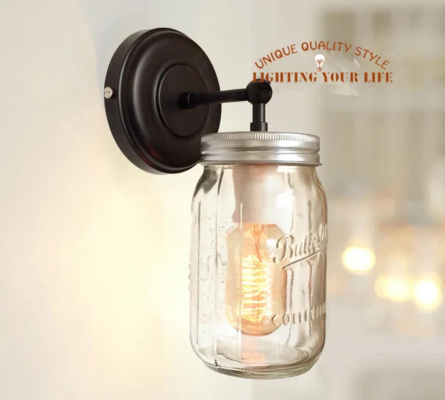2017 Modern Diy Mason Jar Wall Sconce Lamp Hand N Crystal 2017 Modern Diy Mason Jar Wall Sconce Lamp Hand N Crystal Stained Gl Clear