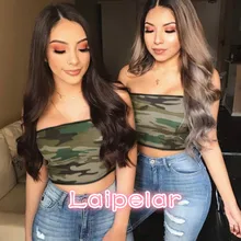 Women Strapless Bustier Crop Top Bodycon Bandeau Camisole Camouflage Tank Tube Tops Laipelar bodycon choker neck tube top