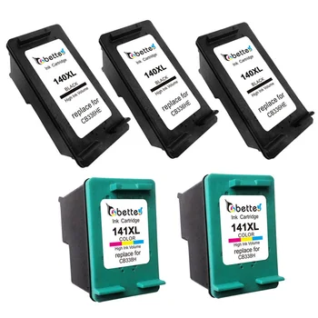 

5PK,Bette Ink Cartridge Replacement for HP 140XL 141XL 140 141 Officejet J6405 J6410 J6415 J6424 J6450 Deskjet D4245 D4260 D4263