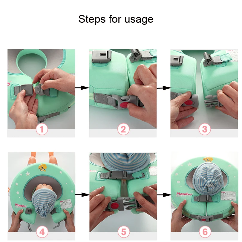 New Safer Baby Neck Swim Ring Circle Non-Inflatable Baby Neck Float for 0-12month Newborn Swim Trainer Swimming Pool Accessories