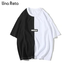 Una Reta Мужские футболки в стиле хип-хоп с коротким рукавом и круглым вырезом, топы, футболки, новинка, цветные мужские повседневные летние футболки для влюбленных