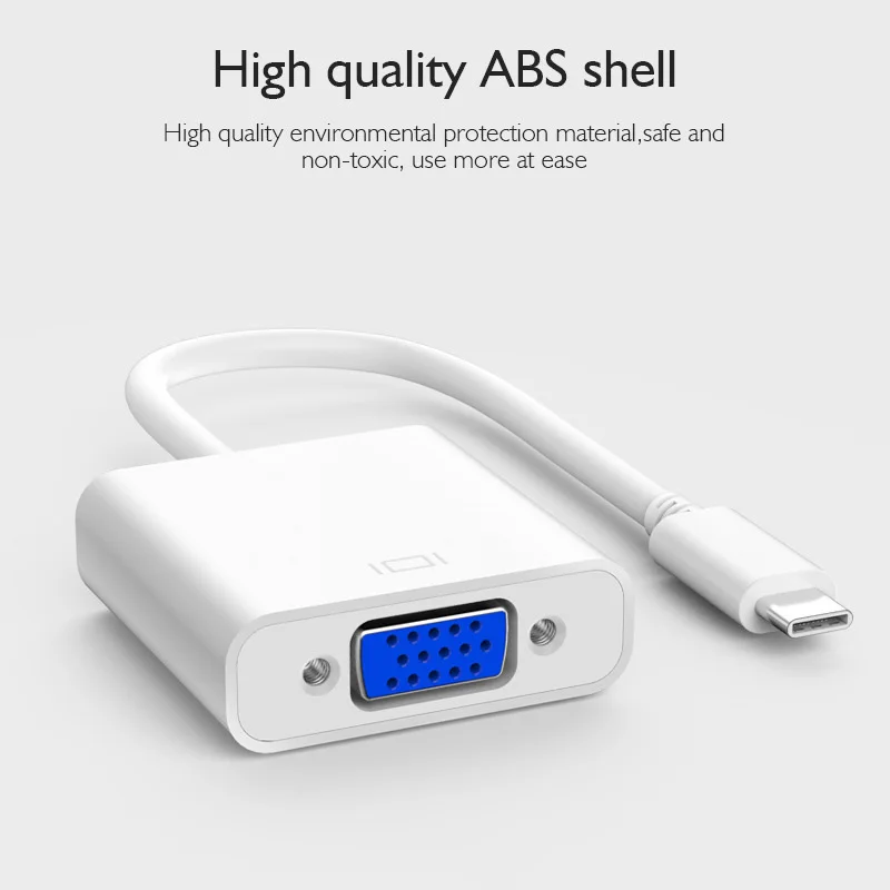 Адаптер Usb C Vga адаптер Type совместимый с Macbook Pro 2016/2017/2018 Air/Ipad 2018 Surface Book 2