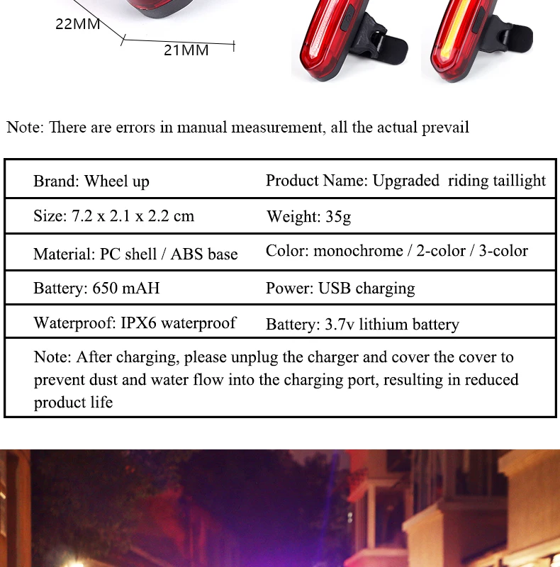 Best WHEEL UP new USB rechargeable bicycle light mountain bike taillights night riding lights warning lights LED color taillights 2 Best WHEEL UP new USB rechargeable bicycle light mountain bike taillights night riding lights warning lights LED color taillights 2