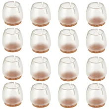 16 шт силиконовые ножки стула крышки ноги колодки мебель стол чехлы протекторы для деревянного пола прозрачное круглое дно Нескользящие чашки