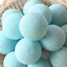 Двойной светло-голубой хлопковый шар светодиодный гирлянда сказочные огни AC на батарейках рождественские гирлянды украшения для дома и свадьбы 114