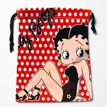 Новая сумка для хранения с принтом Betty Boop, 27x35 см, сатиновые сумки со шнурками, компрессионные сумки, индивидуальные подарки для вашего образа