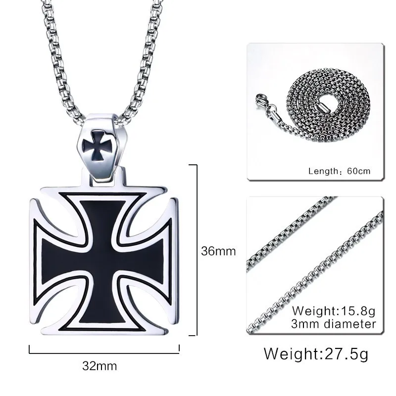 NFS, мужское ожерелье из нержавеющей стали, Ретро стиль, Мальтийский Железный крест, кулон, ожерелье, рыцари храма