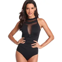 Черный сетчатый слитный купальник Женские Боди-Костюмы Монокини Купальный костюм с пуш-ап Piecework купальники купальный костюм для женщин