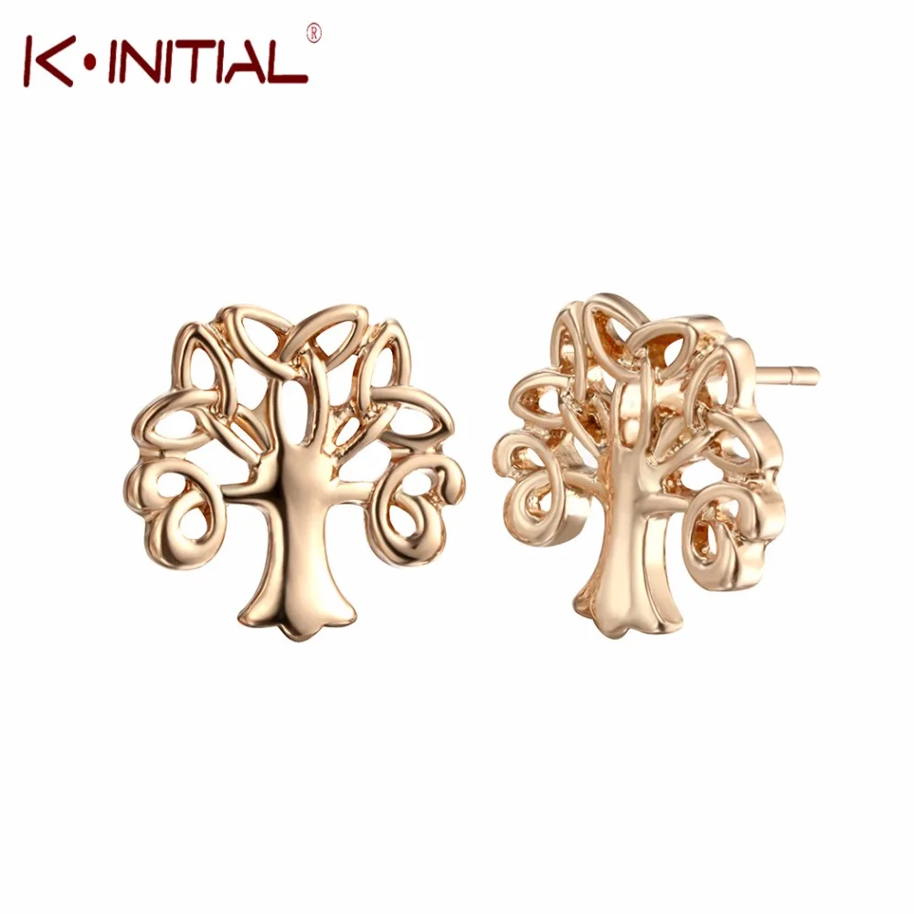 

Kinitial Tree of Life Stud Earrings for Women Wedding Punk Knot Tree Earring Statement Gold Silver Jewelry