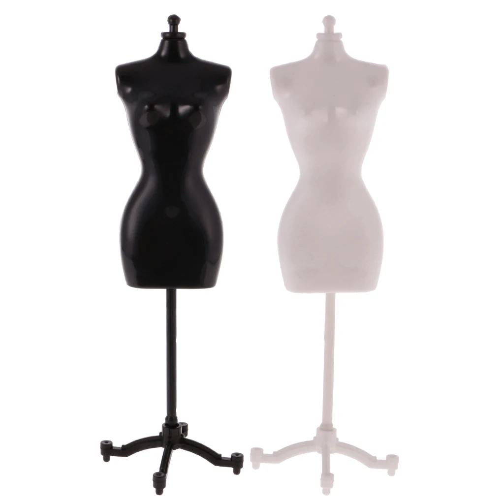 2 Pieces Display Holder Dress Clothes Mannequin Model Stand pretend play Furniture Toys  fits for 12inch dolls to display.