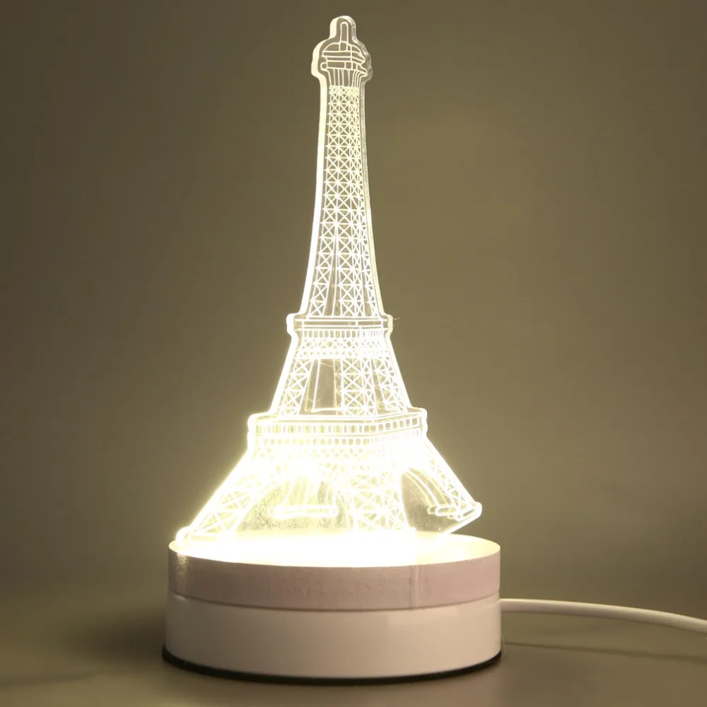 1 pc fer tour transparent led moderne veilleuse tactile table de bureau lampe 2016 chaude romantique