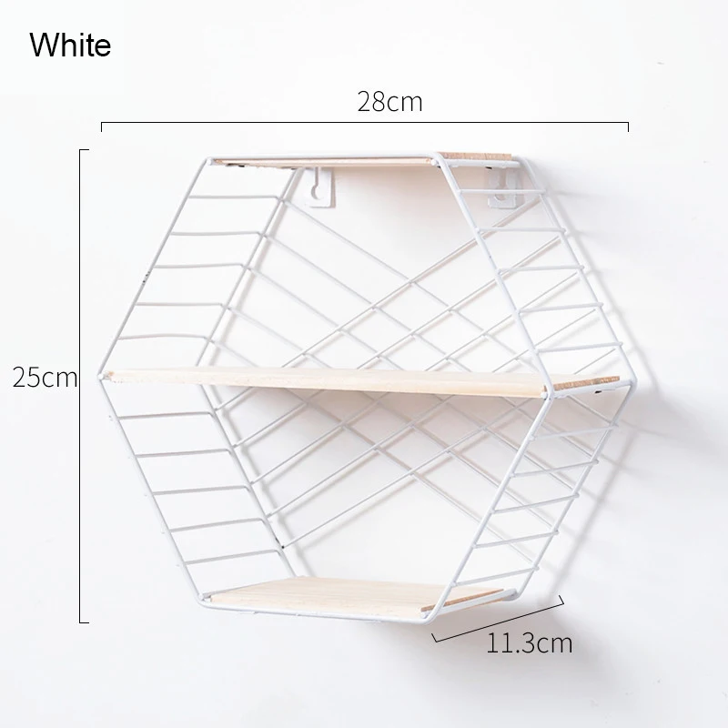 Скандинавские настенные декоративные полки для хранения, винтажный металлический железный стеллаж для хранения мелочей, декоративные настенные полки, держатель для цветов - Цвет: Белый