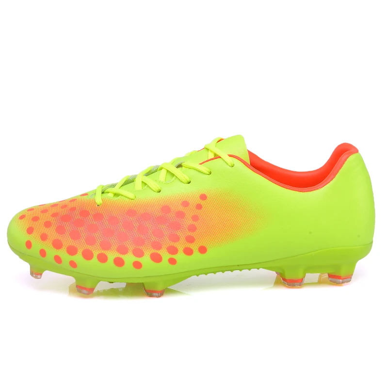 MAULTBY Men s Orange Yellow AG Sole Outdoor Cleats font b Football b font Boots Shoes