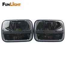 A Pair Square 5”x 7” Inch Daymaker Headlight Led Truck Light High Low Beam Headlamp for jeep Wrangler YJ Cherokee XJ Trucks