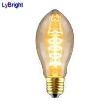 E27 bt53 накаливания Винтаж Эдисон лампочка AC 220-240 В 40 Вт Глобусы Ретро лампа для