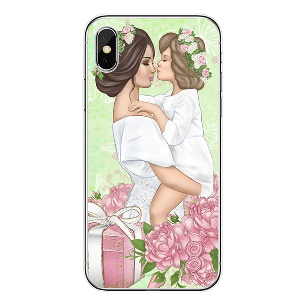 Lovebay Модный чехол для волос для мамы и девочки для IPhone X XR XS Max 8 7 6 6s Plus 5 5S SE силиконовый Женский мягкий чехол для телефона задняя крышка
