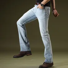 Mens Summer Flare Jeans Trousers for Men Korean Fashion Bell Bottom Denim Pants Spring Autumn