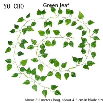 

YO CHO 9PCS 2m Long Artificial Ivy Garland DIY Home Wedding Bar Wall Tropical Paty Decoration Fake Grape Vine Hanging Plant