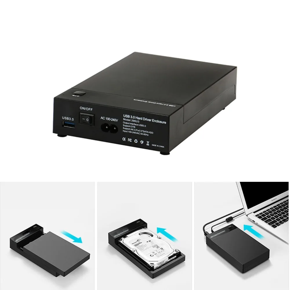 

HDD Enclosure USB3.0 to SATA3.0 Dual High Speed 2.5" 3.5" SSD SATA Hard Drive Disk External Case HD Box Portable