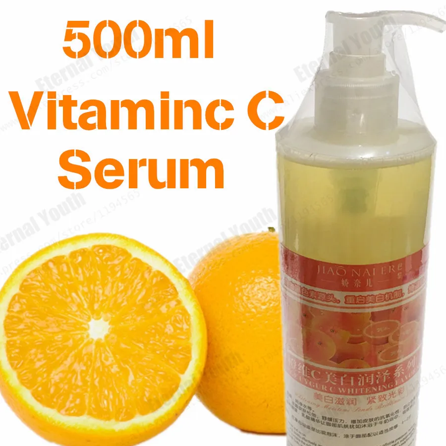 Fresh Orange Whitening Essence Vitamin C VC Face Serum 500ML Bulk Mask Waterin Treatments