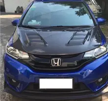 JIOYNG Capa de Ventilação Da Tampa Do Motor De Fibra De Carbono do Amortecedor Dianteiro Para HONDA FIT/JAZZ GK5 2014 2015 2016 2017 2018