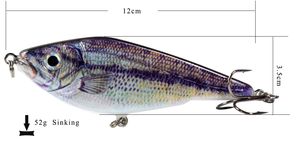 12 см 52 г Buster Jerkbait Воблер для рыболовной наживки тонущие идеальные плавательные действия жесткие рыцарские приманки для ловли щуки