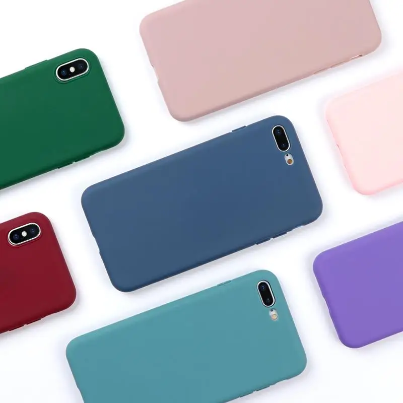 Матовый красочный чехол для телефона iPhone 7 Plus 8 6 6S 9 10 XS Max XR X простой карамельного