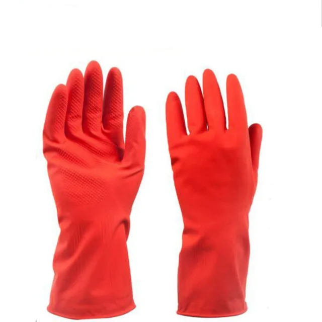 Household Rubber Gloves Solid Color Red Ultra thin Short Sleeve Glove