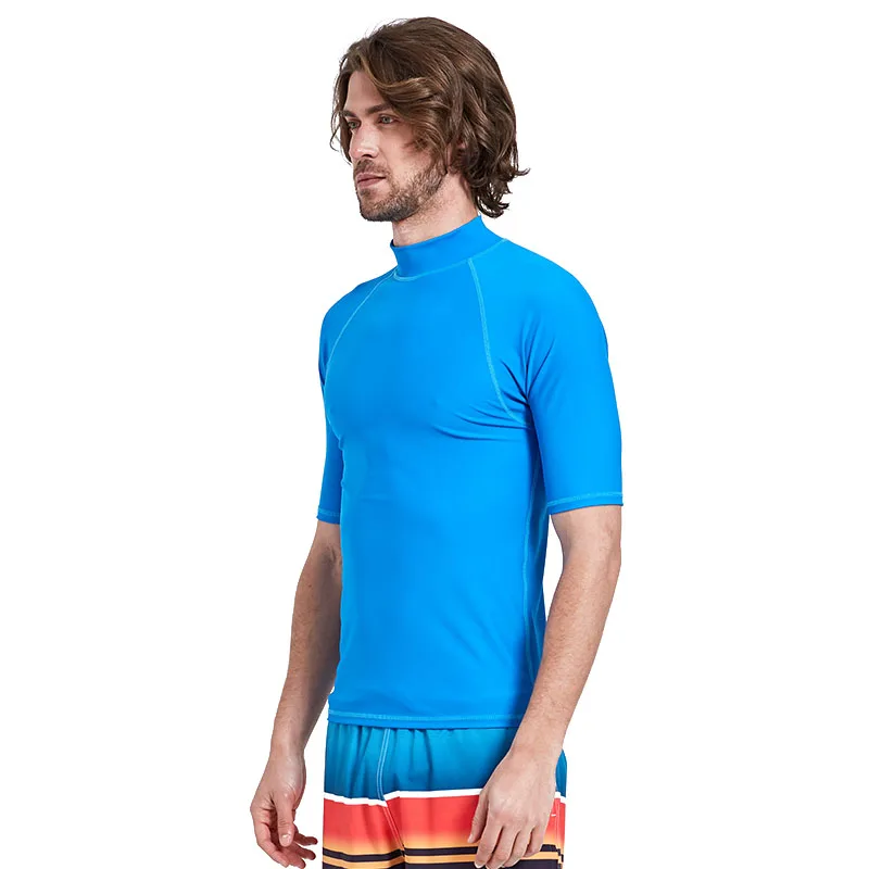 Men's Rashguard Swim Shirt UPF 50 + Snorkeling Swimming Surfing Tops Diving T-shirt Short Sleeve Sun Tee Adult Youth