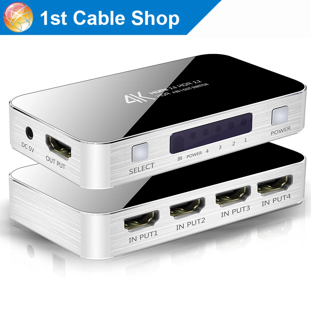 

4K HDMI Switch Switcher box with audio toslink audio extractor function HDR HDMI ARC HDMI 4 in 1 out with audio