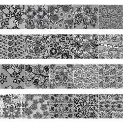 Благодать нежные DIY сексуальная ногтей Книги по искусству передачи Стикеры Красота советы 20 шт./лот 20*4 см цветочный серии узор черный, белый