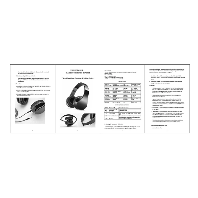 NX 8252 Bluetooth наушники складные с высокой точностью объемного звука беспроводная