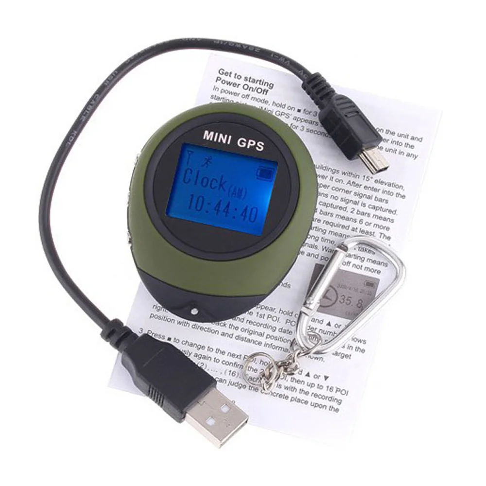 Ручной мини GPS навигатор туристический компас Брелок PG03 GPRS USB Перезаряжаемый