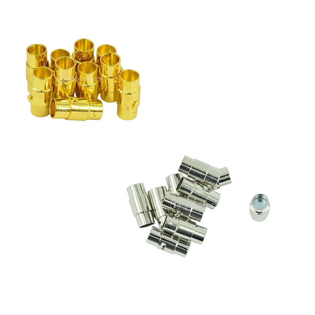 20 Sets Leather-Kumihimo Glue In Magnetic Clasp Slide Lock Bracelet DIY 4mm