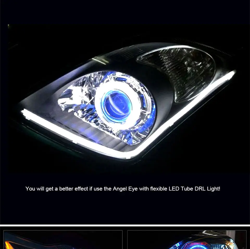 Cold White Car Angel Eye COB Light Circle Ring Headlight Lamp 12V Auto DRL Decoration Fog Lights Bulb 60CM-120CM 6000K (13)