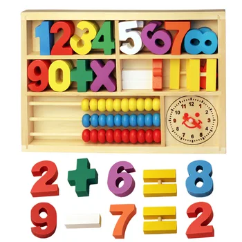 

Digital Math Game Learning Educational Toy Children Wooden Arithmetic Number Abacus Clock Wooden Toys