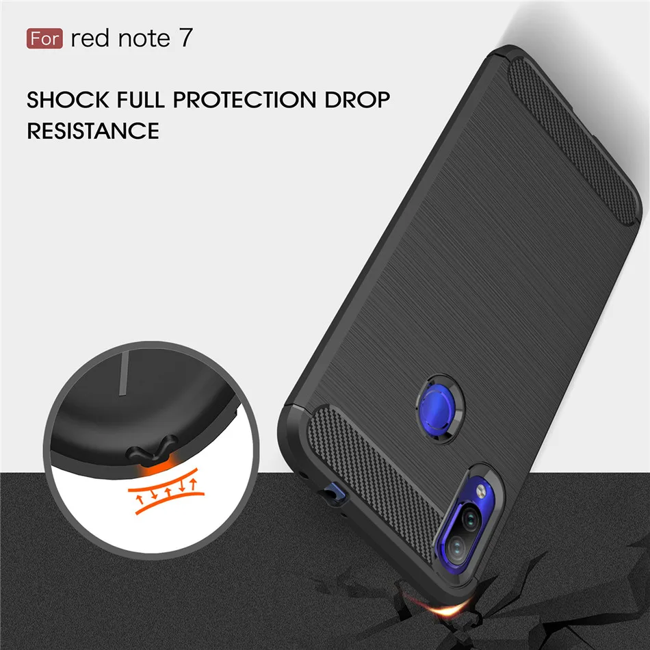 

Carbon Fiber Case For Xiaomi Redmi Y3 Note 7Pro Soft TPU Back Cover For Redmi 7 Note 7S 6 5 Pro 4X 5A 5Plus 6Pro Silicone Case