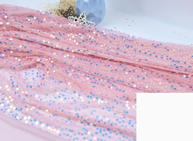 6 мм голографическая цветная лазерная блестка ткань сценическая одежда свадебное украшение из ткани сетка Марля фоновая ткань