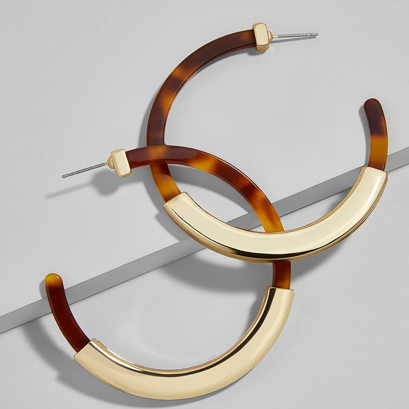 

Acrylic Resin Hoop Earrings Acetic Leopard for Women Geometric Big Round Earring Circle Huggie Trendy Fashion Jewelry DDE010