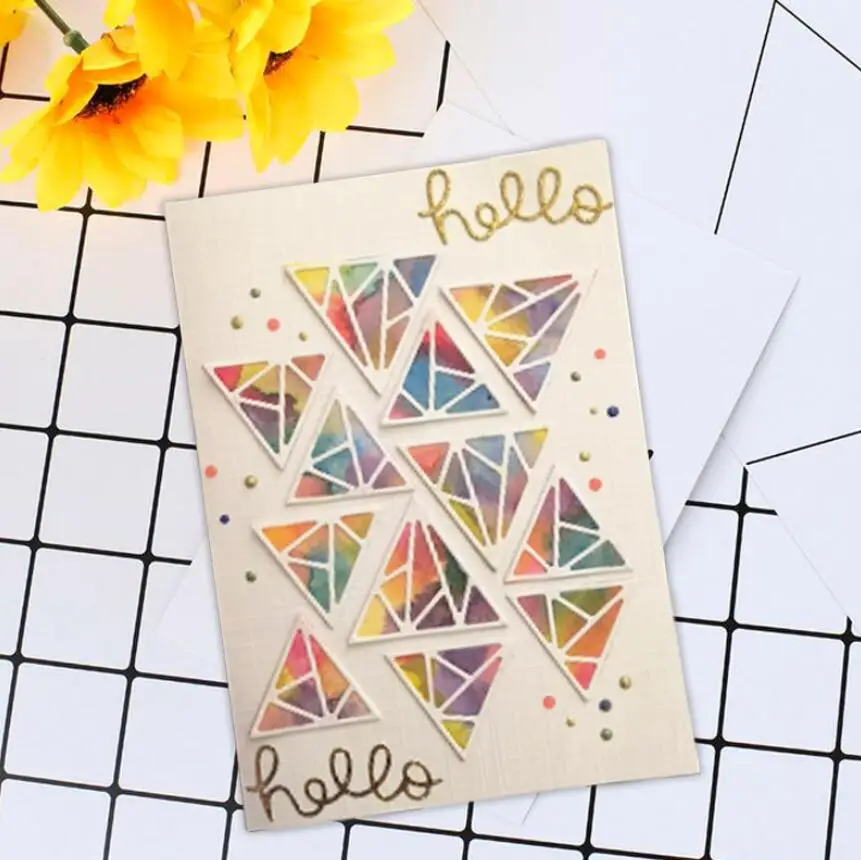 

New Arrival Cutting Dies Metal Geometric Pattern Stencil for Scrapbooking Decor Embossing Greeting Cards Making DIY Paper Crafts