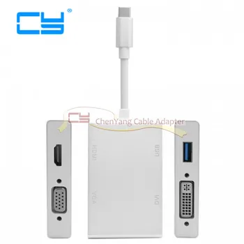 

USB-C USB 3.1 Type C to HDMI & VGA & USB HUB OTG & Ethnernet & PD Charger Dock Adapter for Laptop