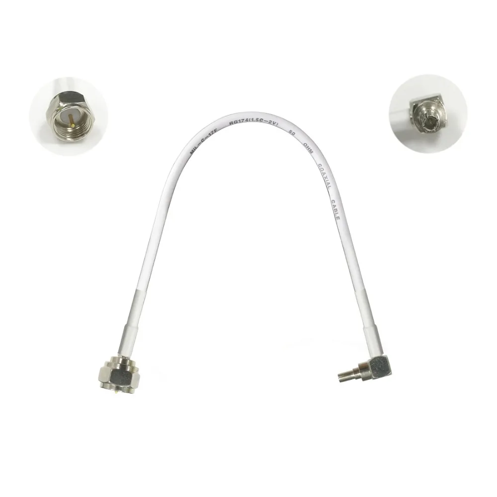 New rise 1PC F male to CRC9 male right angle plug 15cm 30cm 50cm low loss high quality for wifi antenna anti-corrosive